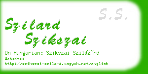 szilard szikszai business card